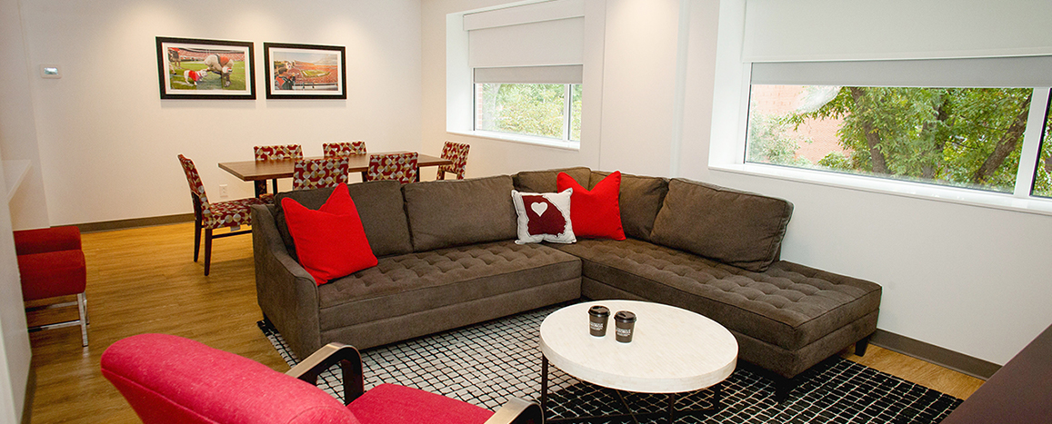 President's King Suite Living Room at the UGA Hotel in Athens