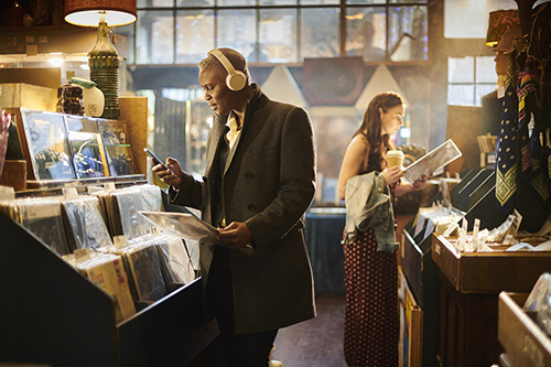 connected in the record shop